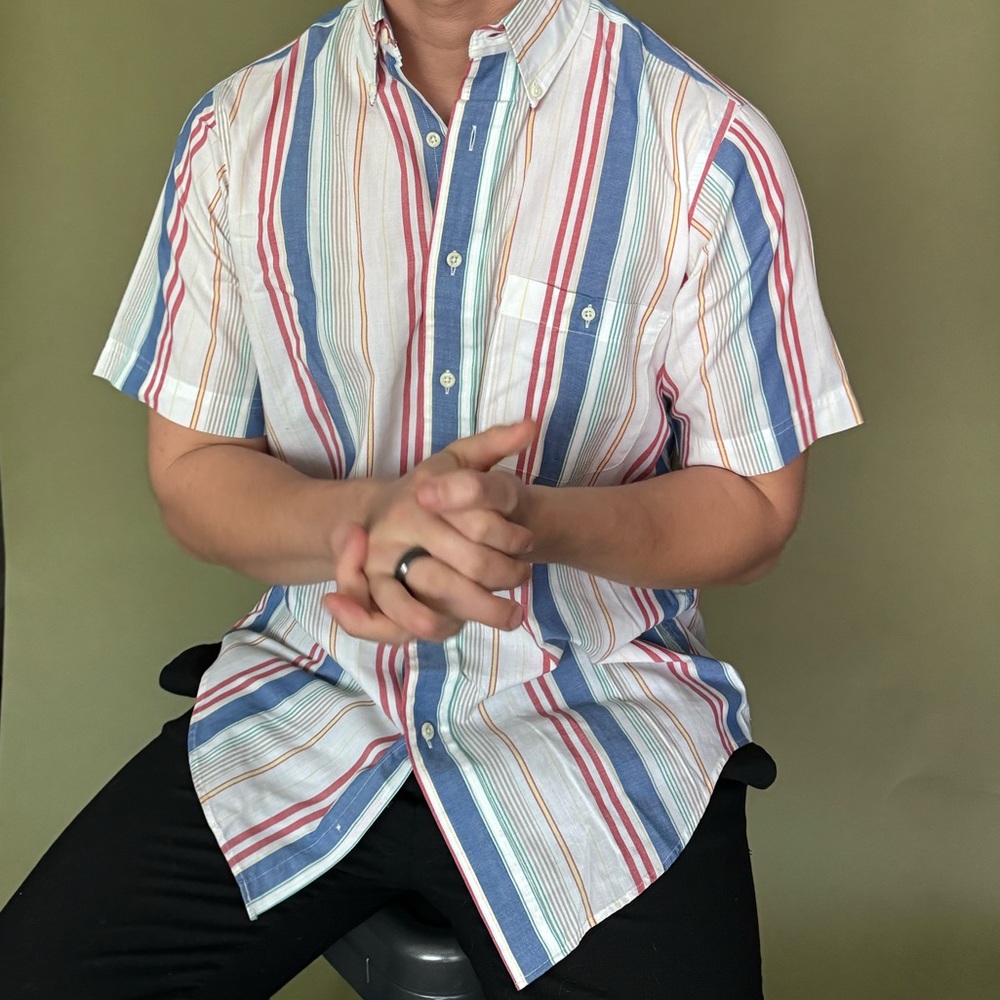Men’s vintage style striped shirt by Evan picone - Picture 3 of 3